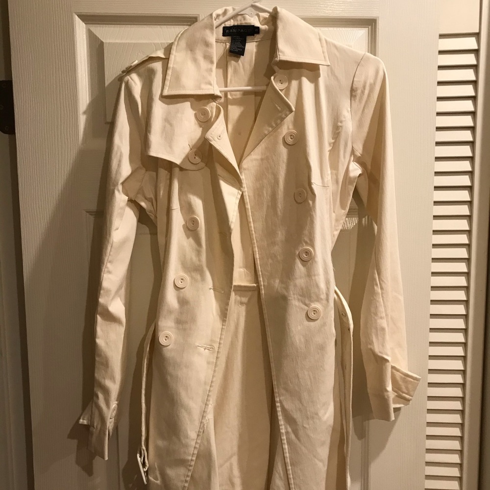 Cream Belted Rampage Trench Coat
